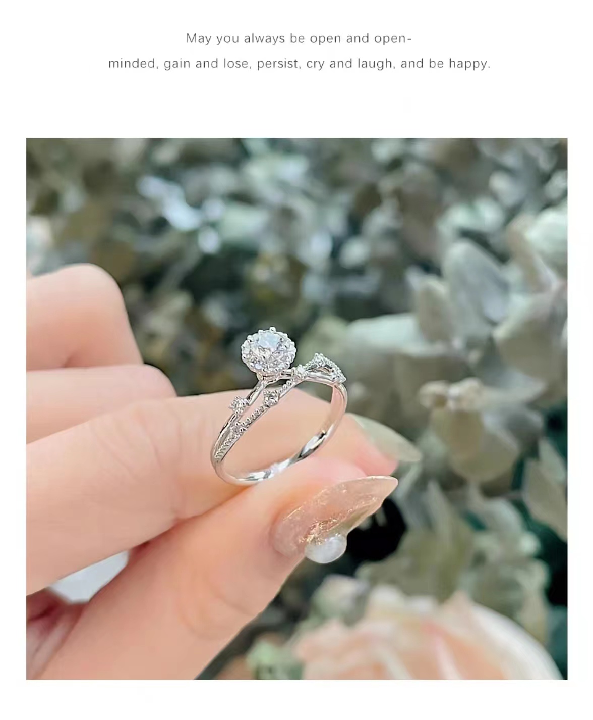 Star engagement ring, ring is round, so there is no end, on behalf of eternity