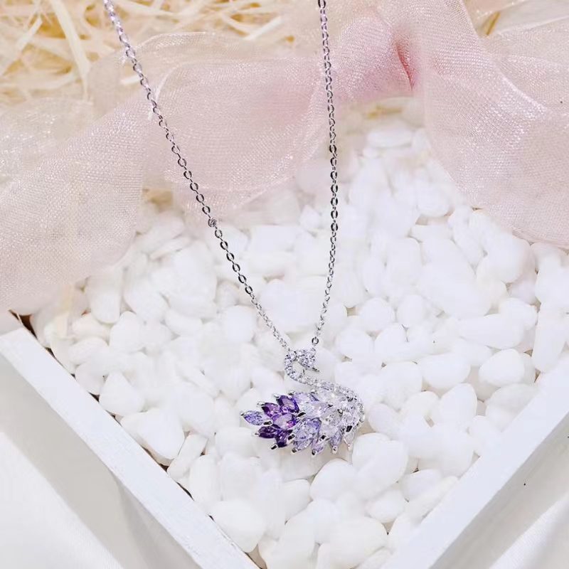 Crystal Swan pendant necklaceJewelry is the most moving without words