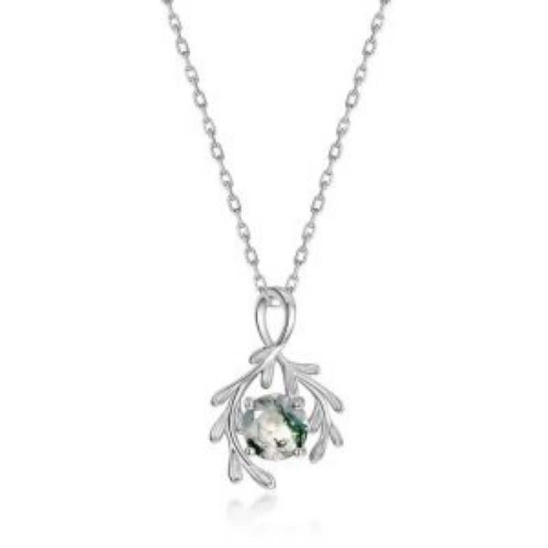 Flower-shaped natural jewel claw pendant necklace full of yearning for the unknown