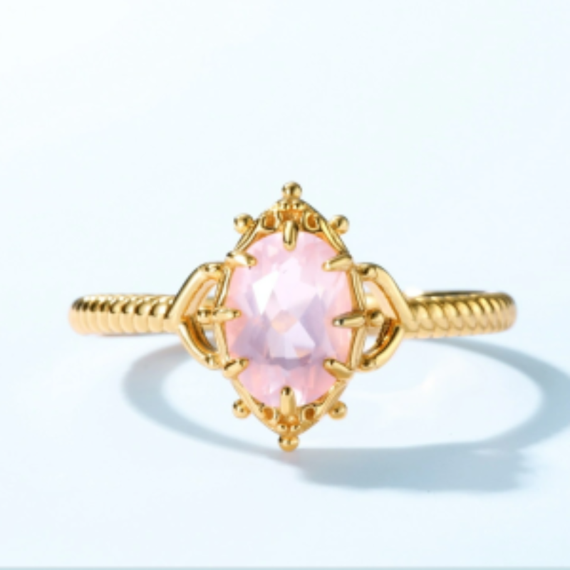 The Natural Pink Crystal Gem Ring, Sends The Sentiment With The Thing, Communicates With The Love